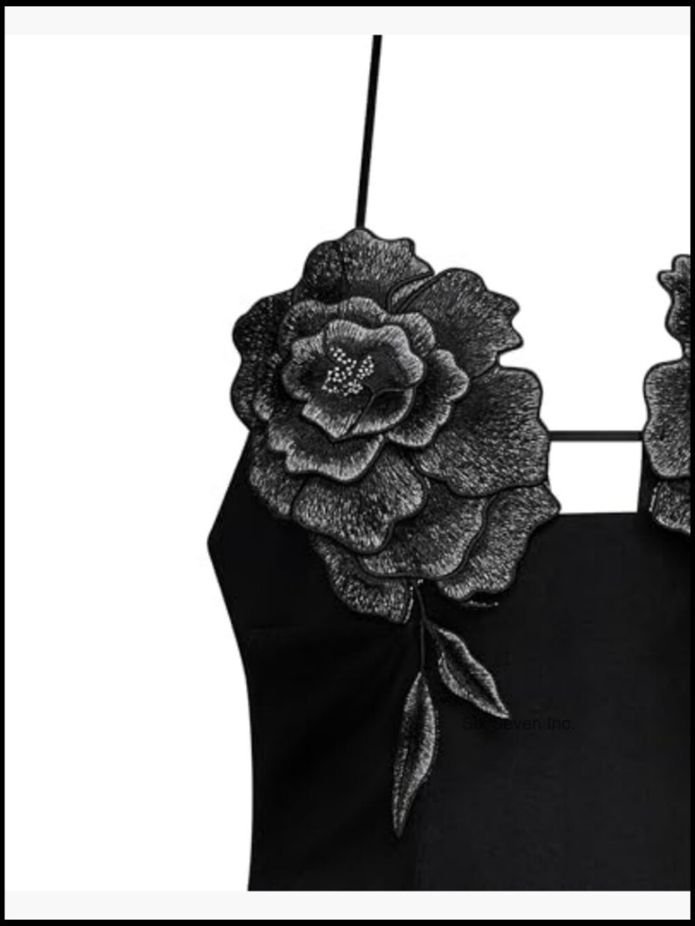 Women's Flower Embroidered Mini Dress, Polyester, Hand Wash Only - Picture 6 of 6